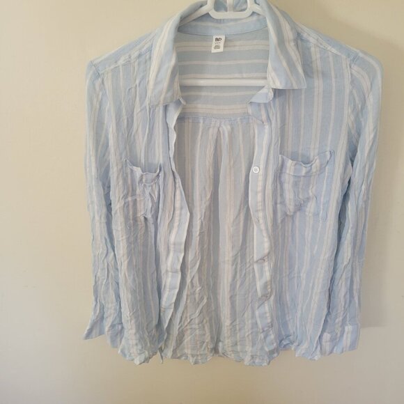 BP Women’s Light Blue Striped Button-Down Top – Size XXS (EUC) - Picture 2 of 5